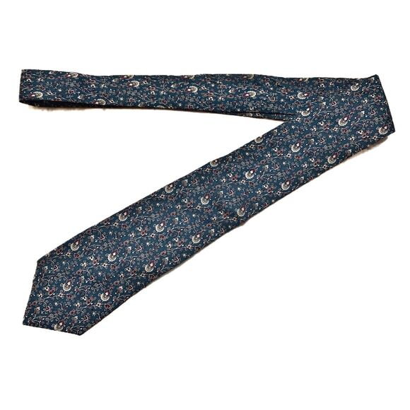 Pierre Cardin Silk Tie Green Brown Paisley Print Couture Collection Vintage - Picture 2 of 7